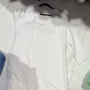 Soft Surroundings White Eyelet Midi Dress